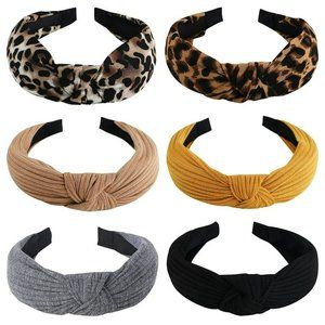 6 Pcs Knotted  Soft Knotted Fabric Headbands for Women Girls